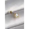 316L Çelik Gold Renk Zirkon Taşlı Kalp Tragus Piercing
