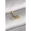 316L Çelik Gold Renk Zirkon Taşlı Kanat Tragus Piercing