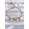 316L Çelik Gold Renk Zirkon Taşlı Nazarlı Fil Tasarımlı Bileklik