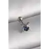 316L Çelik Gümüş Renk Mavi Zirkon Taşlı Tragus Piercing