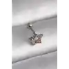 316L Çelik Gümüş Renk Renkli Zirkon Taşlı Yıldız Model Tragus Piercing