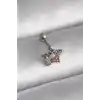 316L Çelik Gümüş Renk Renkli Zirkon Taşlı Yıldız Model Tragus Piercing