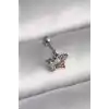 316L Çelik Gümüş Renk Renkli Zirkon Taşlı Yıldız Model Tragus Piercing