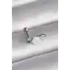 316L Çelik Gümüş Renk Zirkon Taş Detay Beyaz Çiçek Model Tragus Piercing