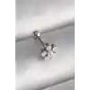 316L Çelik Gümüş Renk Zirkon Taşlı Çiçek Model Tragus Piercing