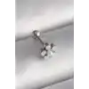 316L Çelik Gümüş Renk Zirkon Taşlı Çiçek Model Tragus Piercing