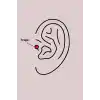 316L Çelik Gümüş Renk Zirkon Taşlı Çiçek Model Tragus Piercing