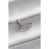 316L Çelik Gümüş Renk Zirkon Taşlı Dal Tragus Piercing