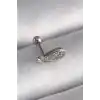 316L Çelik Gümüş Renk Zirkon Taşlı Kanat Tragus Piercing