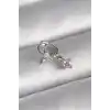 316L Çelik Gümüş Renk Zirkon Taşlı Kelebek Model Sallantı Detay Tragus Piercing