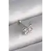 316L Çelik Gümüş Renk Zirkon Taşlı Kelebek Tragus Piercing
