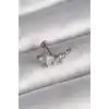 316L Çelik Gümüş Renk Zirkon Taşlı Tragus Piercing