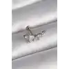 316L Çelik Gümüş Renk Zirkon Taşlı Tragus Piercing