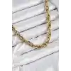 316L Çelik Halat Model Gold Renk Kadın Kolye