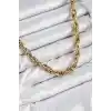 316L Çelik Halat Model Gold Renk Kadın Kolye