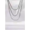 316L Çelik İtalyan Zincir Gümüş Renk Çoklu Kolye