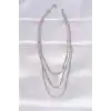 316L Çelik İtalyan Zincir Gümüş Renk Çoklu Kolye