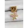 316L Çelik Sallantılı Zirkon Taşlı Fiyonk Model Gold Renk Nomination Charm