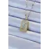316L Çelik Zincir Altın Renk Mavi Mineli Tarot Kolye