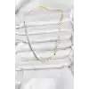 316L Çelik Zincir Gold Renk Ezme Zincir Model  45 cm Kadın Kolye