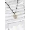 316L Çelik Zincir Kristal Boncuklu Kalpli Kadın Kolye