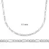 3.5 mm Gümüş Figaro Zincir - 100 mikron
