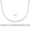 5 mm Gümüş Figaro Zincir - 140 mikron