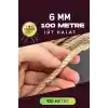 6 MM 100 Metre Jüt Halat Dekoratif Hasır İp Urgan Süs