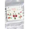 8 Çift Yılbaşı Temalı Kadın Küpe