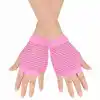 80 ler 90 lar Retro Neon Pembe File Parmaksız Kısa Eldiven 11 Cm