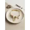 Beyaz Kelebek Model Gold Renk Charmlı Bileklik