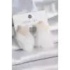 Beyaz Renk Tüylü Yıldız Ponpon Model Kadın Küpe