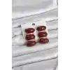 Bordo Vintage Model Gold Renk Kadın Küpe