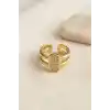 Clariss Parallel Luxury Zirkon Taşlı Gold Renk Yüzük