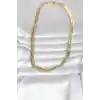 CM 14K Gold Renk Kalın Yassı Yılan Zincir Model 45 cm Kadın Kolye