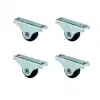 Furç Sabit Teker - 20MM - Siyah HKS226 - 4 Adet