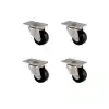 Furç Tablalı Bilyalı Teker - 28MM - Siyah HKS232 - 4 Adet