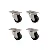 Furç Tablalı Bilyalı Teker - 38MM - Siyah HKS234 - 4 Adet