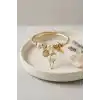 Geyik Model Gold Renk Beyaz Charmlı Bileklik