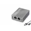 Gigabit Ethernet Switch 3 Port Type-C Güç Girişli - Siyah HDX1412
