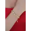 Gold Renk Çelik Zincir Kadın Bileklik