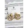 Gold Renk Halka Model Pirinç Kadın Küpe