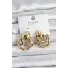 Gold Renk Halka Model Pirinç Kadın Küpe