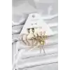 Gold Renk Pirinç 6lı Kadın Küpe Seti