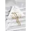 Gold Renk Pirinç 6lı Kadın Küpe Seti