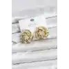 Gold Renk Pirinç Keskin Sarmal Model Kadın Küpe