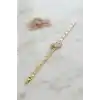 Gold Renk Pirinç Zirkon Taşlı Yılan Model Kadın Bileklik