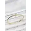 Gold Renk T Model Zirkon Taşlı Kadın Kelepçe Bileklik