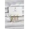 Gold Renk Zirkon Taşlı Kadın Küpe