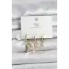 Gold Renk Zirkon Taşlı Kadın Küpe
